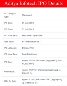 aditya infotech ipo details