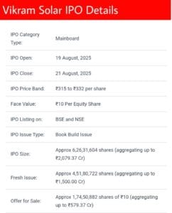 vikram solar ipo details