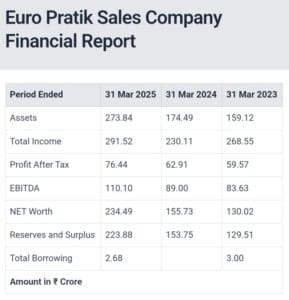 euro pratik sales ipo financials