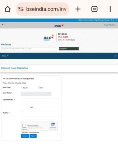 bse ipo allotment status