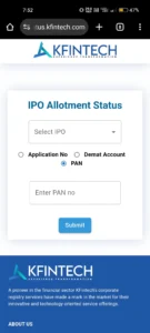 kfintech ipo allotment