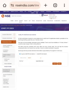 nse ipo allotment status