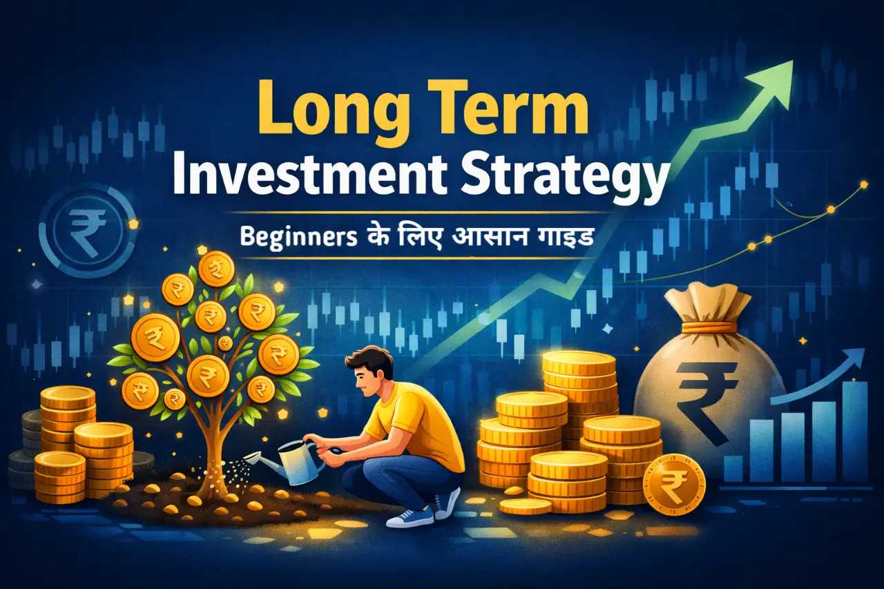 Long Term Investment Strategy for Beginners – compounding growth stock market illustration